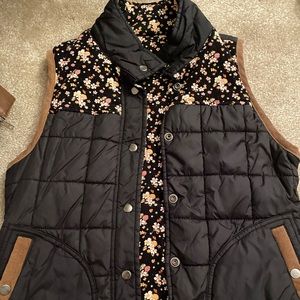 Reversible Black and Pink Floral Vest